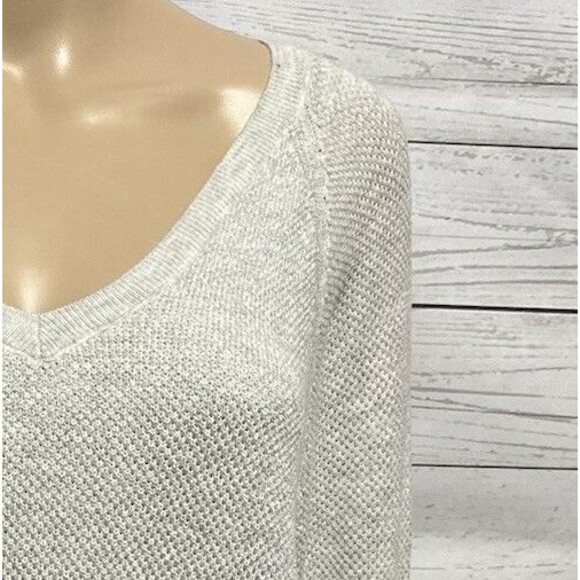 Gap Sweater Gray Silver Glittery Knit - Picture 4 of 13
